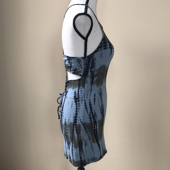 Ecote Tie Dye Bodycon Dress with Lace Up Back - Picture 10 of 11